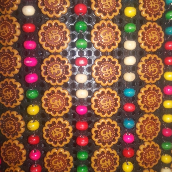 Vintage Crossbody Beaded Purse RARE Om Symbol Handmade Purse Cellphone Case HTF - Picture 7 of 12